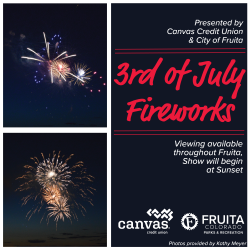 A flyer with fireworks
