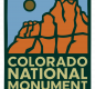 Colorado National Monument Association's logo featuring Independence Monument, a well-known rock formation in CO Nat'l Monument.